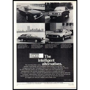 1976 Lancia Beta Coupe Sedan HPE Scorpion Vintage Print Ad Line Up Wall Art